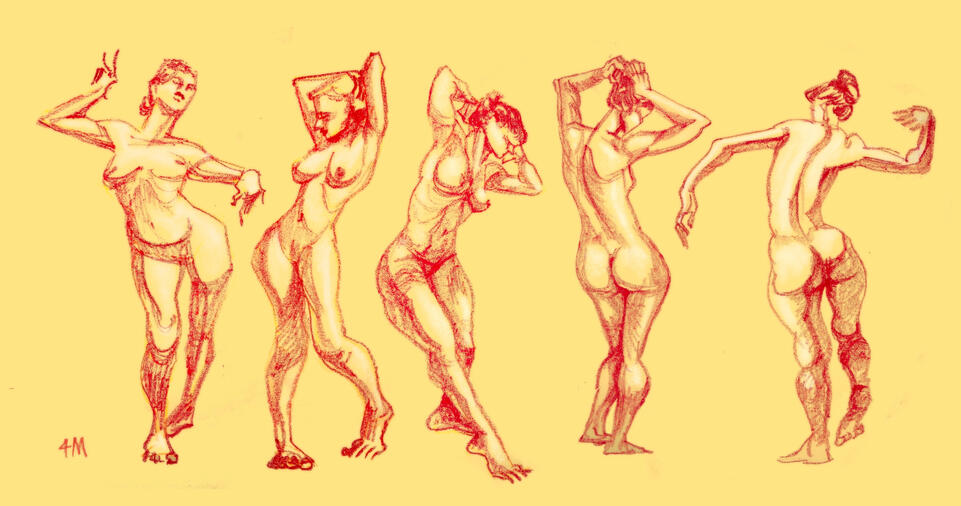 First time oil pastel figures